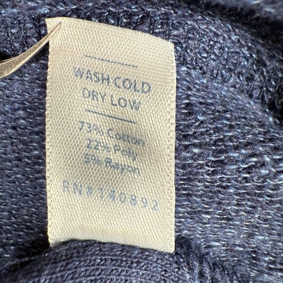 Marine Layer Sweater Men Size L Blue Long Sleeve Pullover Mock Neck 1/3 Button - Picture 6 of 9